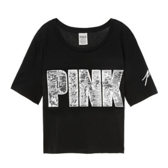 VS BLING PERFECT CREW TEE W/ SEQUINS - Picture 1 of 1